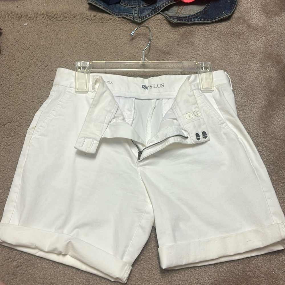 White boyfriend Bermuda  shorts